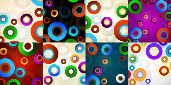 Set de fundal abstract colorat cu cercuri. Ilustrație vectorială — Vector de stoc