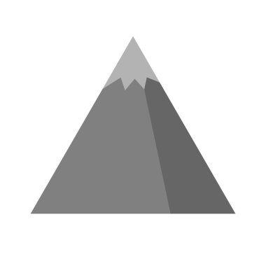 Dağ simgesi, düz logo. Vektör illüstrasyonu 10