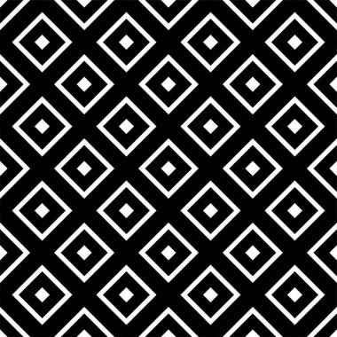 Eşkenar dörtgenli vektör geometrik kusursuz desen. Siyah ve beyaz soyut model arkaplanı