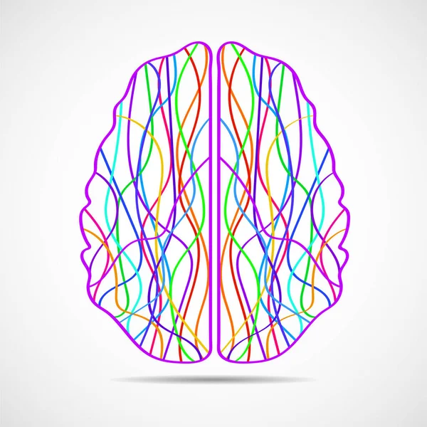 抽象的人脑 五彩斑斓的条纹和线条 矢量说明 — 图库矢量图片