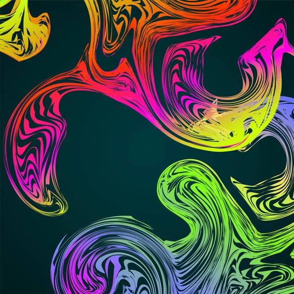 Spirales Futuristes Abstraites Ondes Colorées Fond Multicolore Lumineux — Image vectorielle