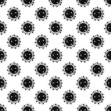 Koronavirüs moleküllerinin kusursuz vektör deseni. Virüs arkaplanı