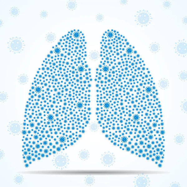Pulmón Humano Con Moléculas Coronavirus Coronavirus 2019 Ncov Nueva Epidemia — Vector de stock