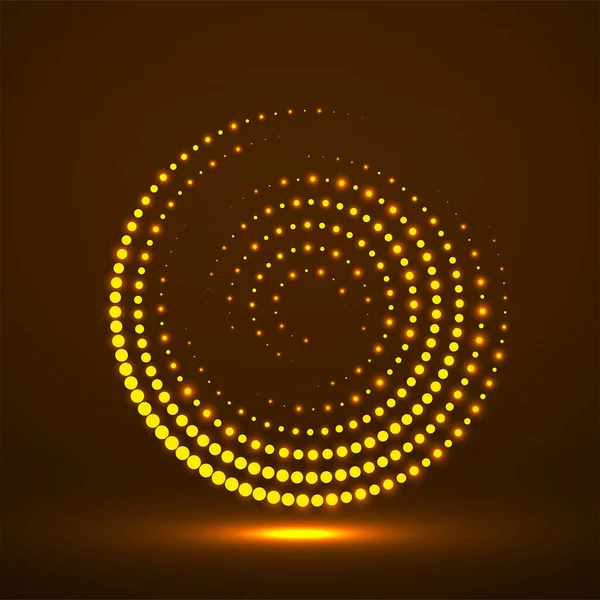 Abstrakte Neongepunktete Kreise Leuchtende Punkte Halbkreis Vektor Logo — Stockvektor