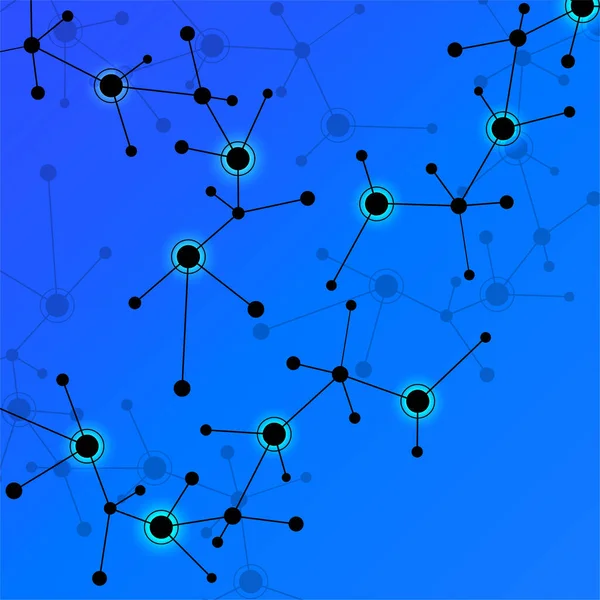 Fondo Abstracto Moléculas Estructura Conectada Adn Átomo Neuronas Concepto Científico — Archivo Imágenes Vectoriales