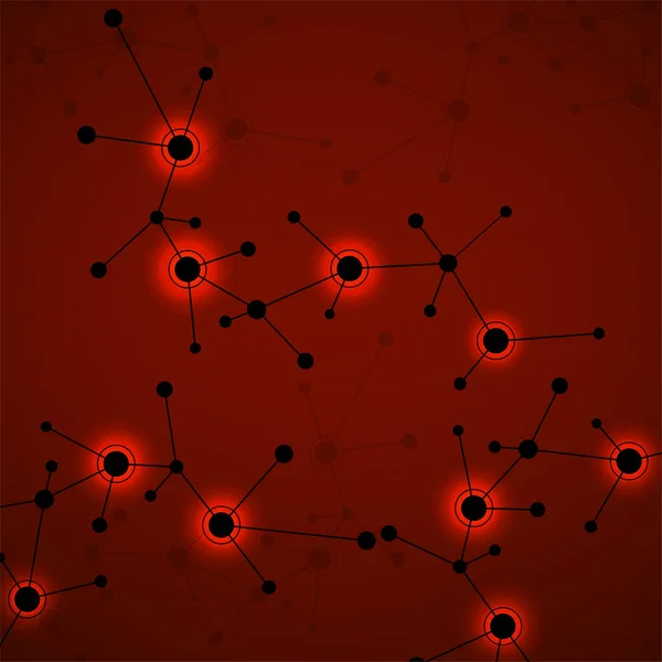 Fondo Abstracto Moléculas Estructura Conectada Adn Átomo Neuronas Concepto Científico — Vector de stock