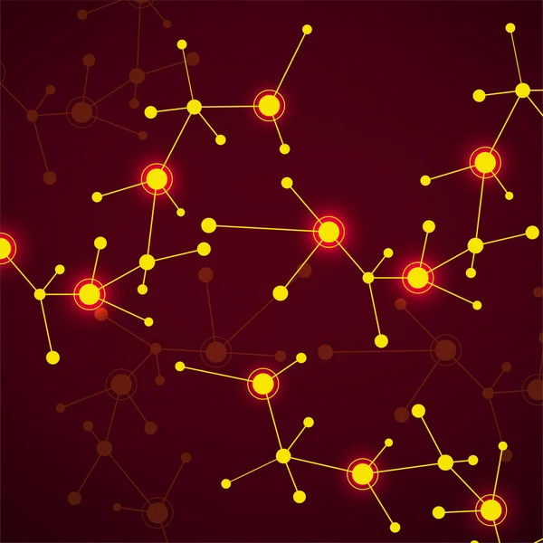 Abstrakter Hintergrund Der Moleküle Verbundene Struktur Dna Atom Neuronen Wissenschaftliches — Stockvektor