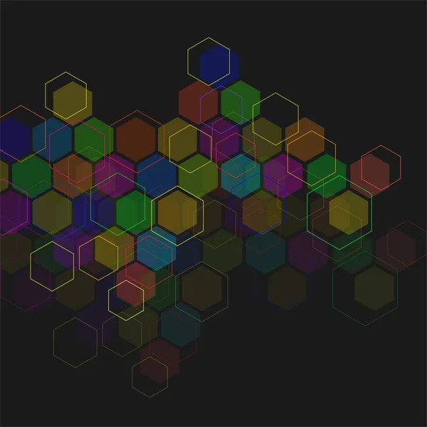 Abstrakcyjne Geometryczne Tło Kolorowymi Sześciokątami Ilustracja Wektora — Wektor stockowy