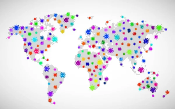 コロナウイルスの世界地図 コロナウイルス流行 2019 Ncv — ストックベクタ