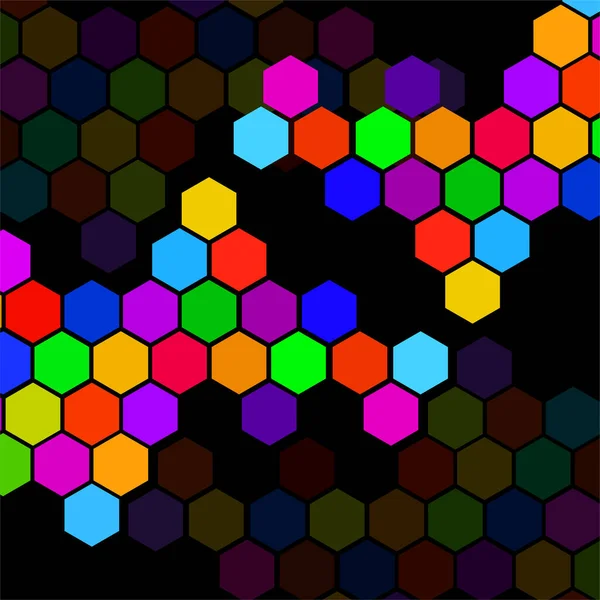Fondo Geométrico Abstracto Con Hexágonos Colores Ilustración Vectorial — Archivo Imágenes Vectoriales
