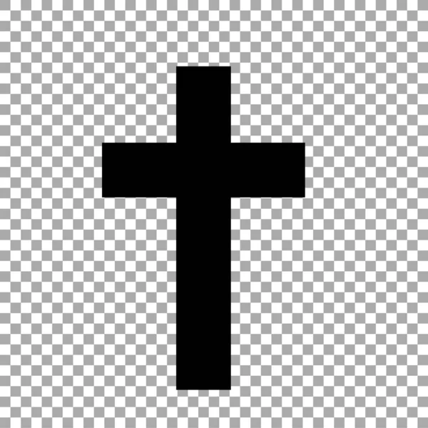 Cruz Cristiana Aislada Sobre Fondo Transparente Símbolo Religioso Ilustración Vectorial — Vector de stock