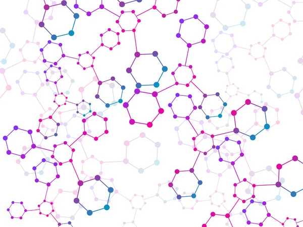 Structure Moléculaire Abstraite Fond Géométrique Scientifique Technologie Structure Hexagonale Illustration — Image vectorielle