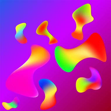 Renkli şekillerin soyut arkaplanı, eğimli desenler. Vektör illüstrasyonu