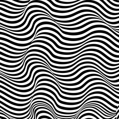 Siyah ve beyaz renkli çizgi desenli arka plan. Çizgili tekrarlayan doku. Vektör illüstrasyonu