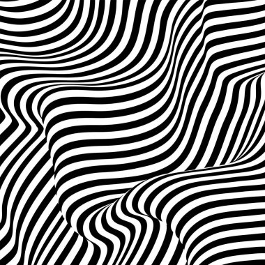 Siyah ve beyaz renkli çizgi desenli arka plan. Çizgili tekrarlayan doku. Vektör illüstrasyonu