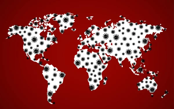 Mapa Mundo Coronavirus Coronavírus Pandémico 2019 Ncov Ilustração Vetorial —  Vetores de Stock