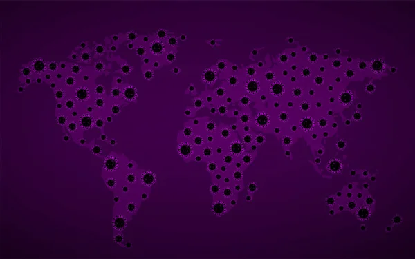 Carte Mondiale Coronavirus Pandémie Coronavirus 2019 Ncov Illustration Vectorielle — Image vectorielle