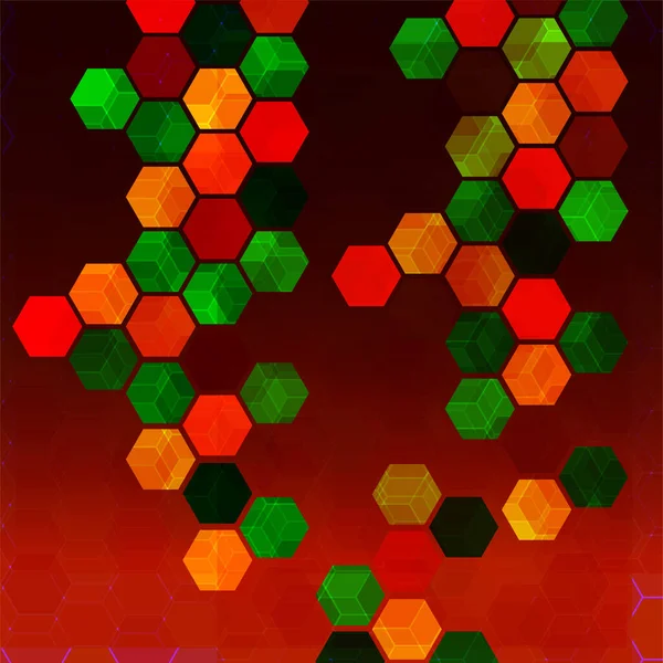Abstracte Geometrische Achtergrond Met Kleurrijke Zeshoeken Vectorillustratie — Stockvector