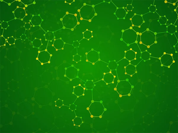 Structure Moléculaire Abstraite Fond Géométrique Scientifique Technologie Structure Hexagonale Illustration — Image vectorielle