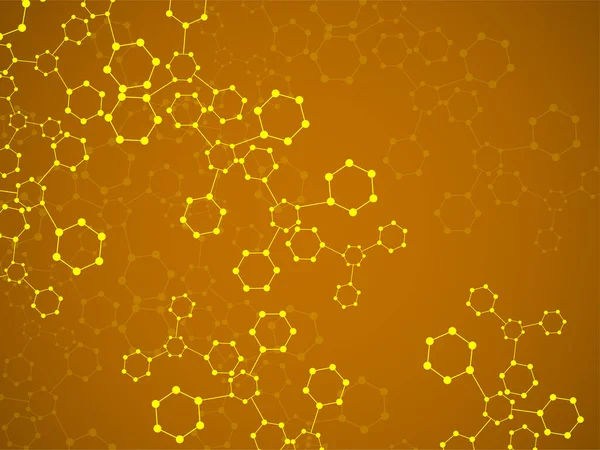 Абстрактная Молекулярная Структура Научный Геометрический Фон Технологические Шестиугольники Структуры Векторная — стоковый вектор