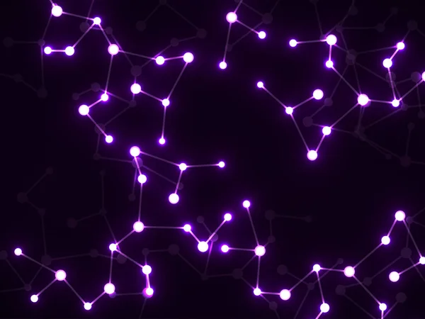 Abstrakcyjna Neonowa Struktura Molekularna Naukowe Świecące Tło Struktura Komunikacji Technologicznej — Wektor stockowy