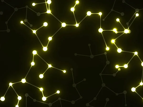 Résumé Structure Moléculaire Néon Fond Lumineux Scientifique Structure Communication Technologique — Image vectorielle
