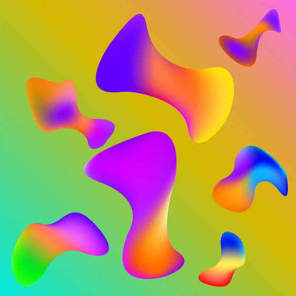 Abstrakter Hintergrund Aus Bunten Amorphen Formen Muster Mit Verläufen Vektorillustration — Stockvektor