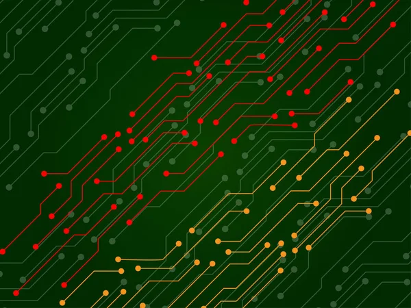 Abstracte Achtergrond Met Printplaat Technologie Textuur Elektronisch Moederbord Vectorillustratie — Stockvector