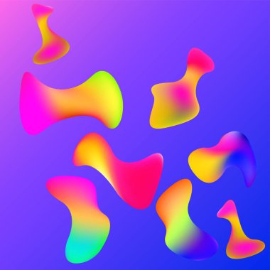 Renkli şekillerin soyut arkaplanı, eğimli desenler. Vektör illüstrasyonu