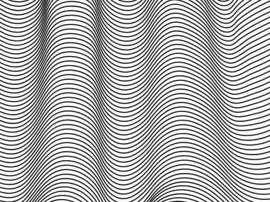 Soyut dalga, çizgi desenli arkaplan. Çizgili tekrarlayan doku. Vektör illüstrasyonu