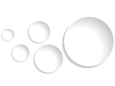 Kağıt daireli soyut arkaplan, vektör illüstrasyonu