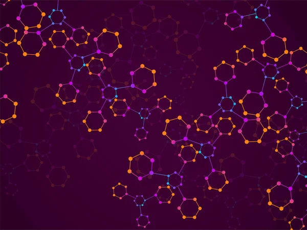 Structure Moléculaire Abstraite Fond Géométrique Scientifique Technologie Structure Hexagonale Illustration — Image vectorielle