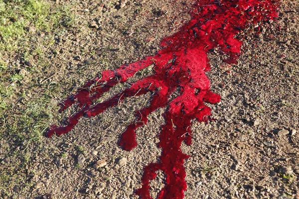 red blood on the floor