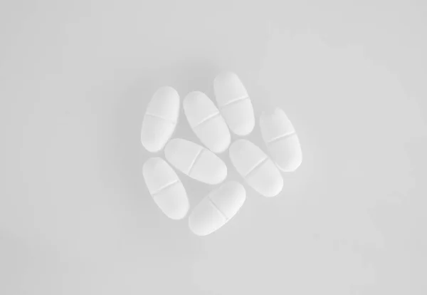 White Pills White Background — Stock Photo, Image