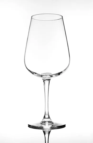 Cálice Vidro Vinho Fundo Branco — Fotografia de Stock