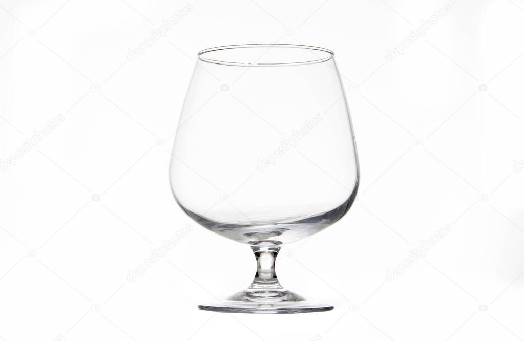 crystal glass on a white background