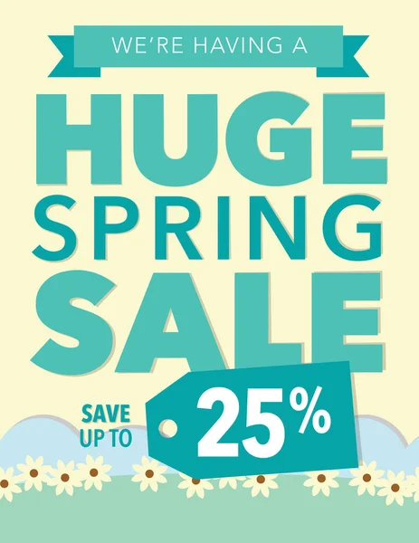 Spring sale up to 25% off poster — Stock Vector