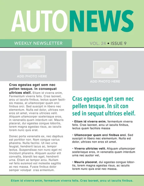 Newsletter automatica con box — Vettoriale Stock