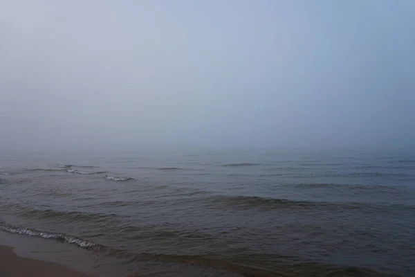 Fog Water Beach November Morning — Stock Photo, Image