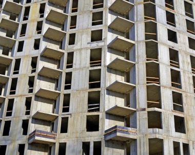 Bina yapım aşamasında duvarına. Arka plan. 