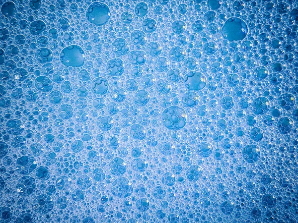 Blå Tvål Bubblor Mönster Stockbild