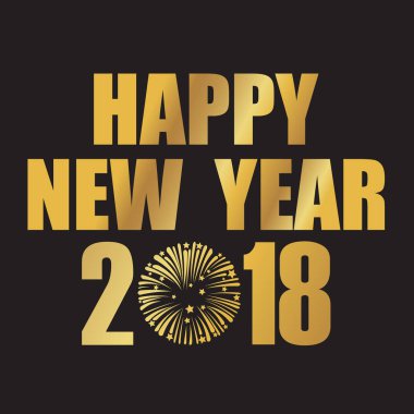 mutlu yeni yıl 2018 altın