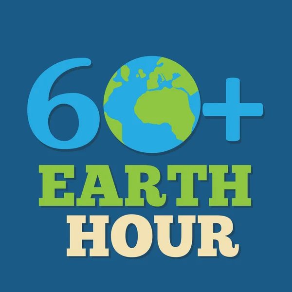 Земной час 60 + баннер — стоковый вектор