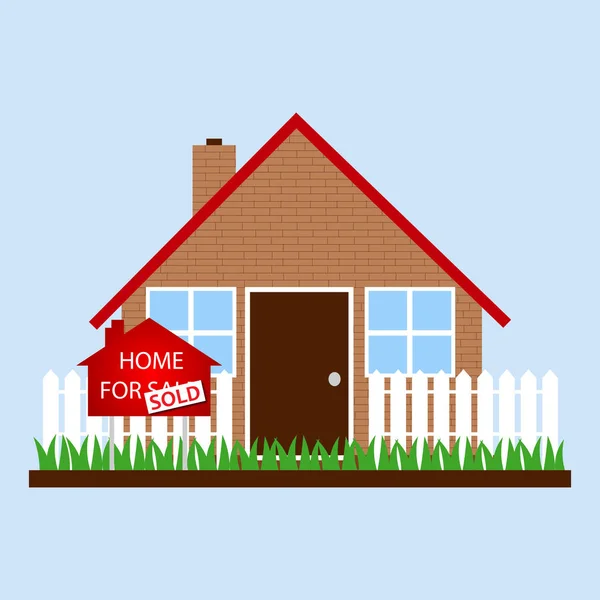 Casa con segno casa in vendita - venduto — Vettoriale Stock