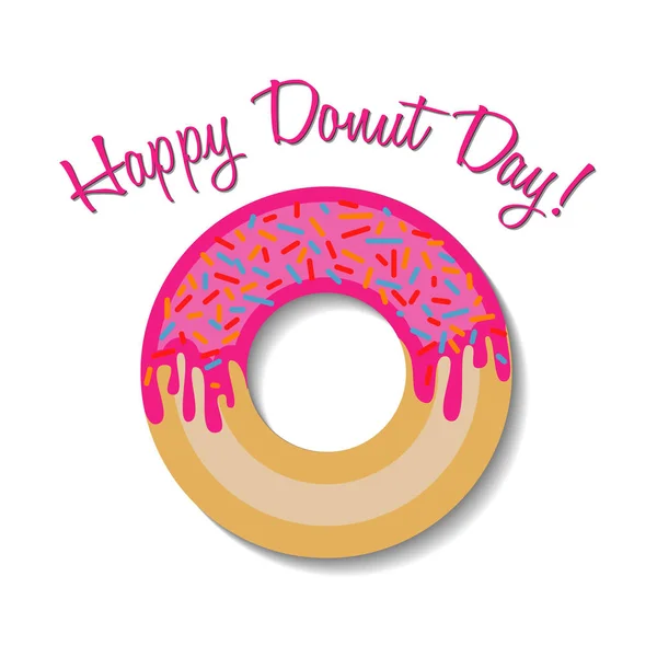 Bandera del día de donut feliz — Vector de stock