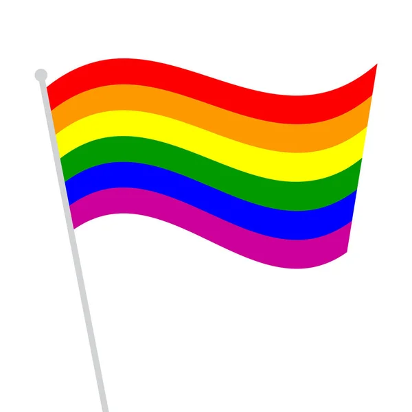 Κυμάτιζαν gay pride σημαία ουράνιο τόξο — Διανυσματικό Αρχείο