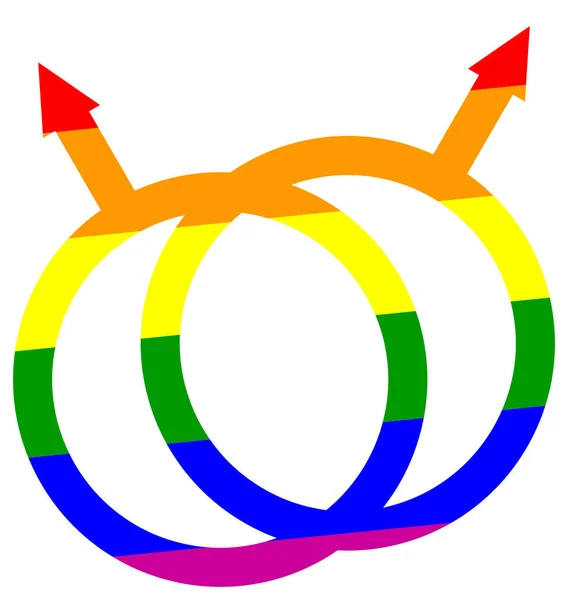 Gay orgulho ele e ele símbolo —  Vetores de Stock
