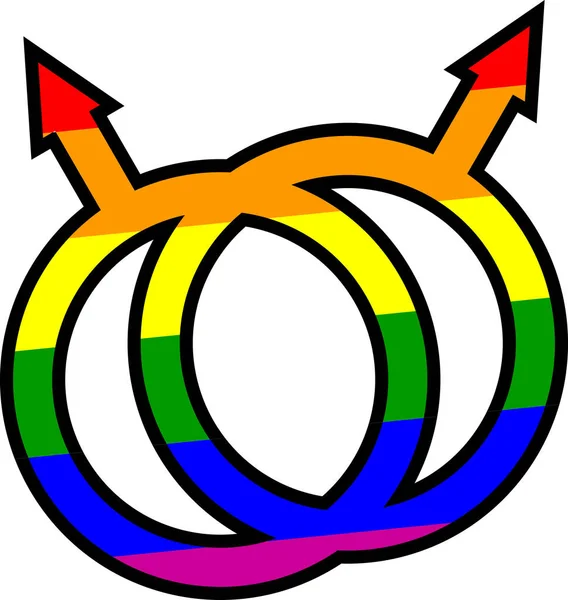 Gay pride lui et lui symbole — Image vectorielle