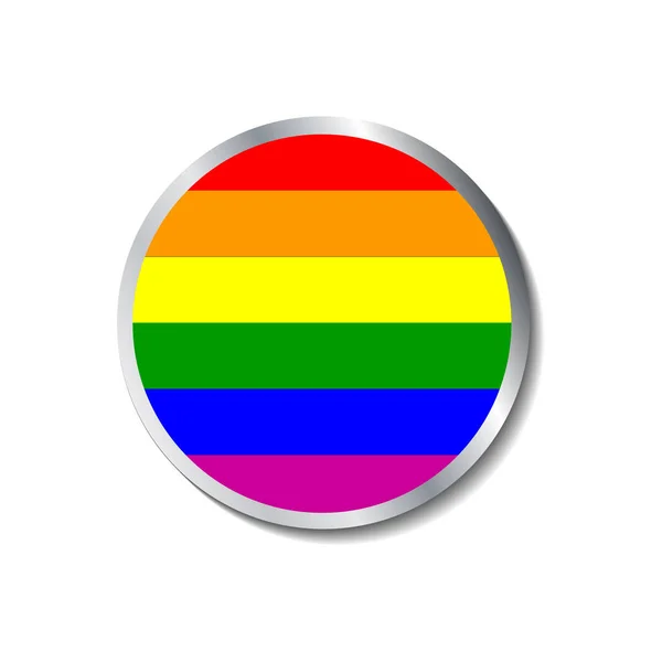 Gay parade badge avec métalique frontière — Image vectorielle