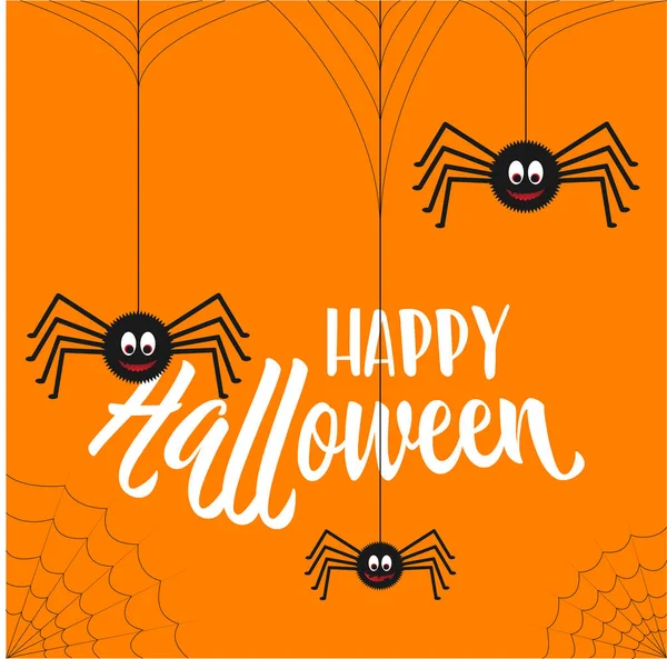 Mutlu Cadılar Bayramı tebrik kartı örümcekler gülümseyen